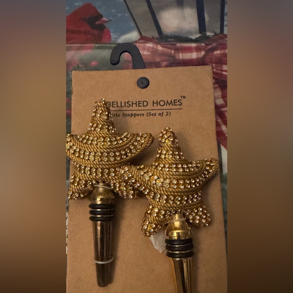 Embellished Homes Gold Starfish Bottle Stoppers